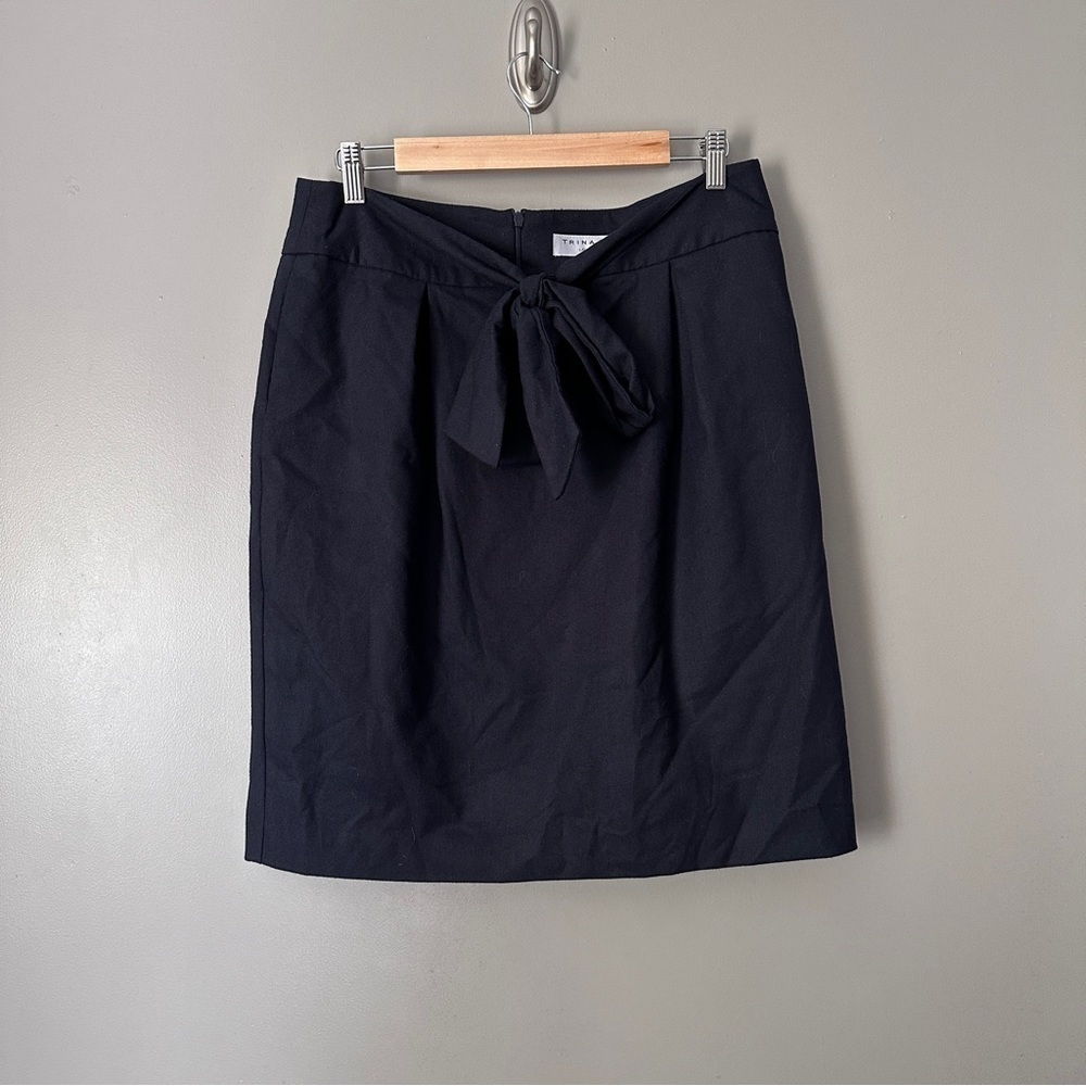 Trina Turk Navy Tie Navy Pencil Skirt